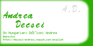 andrea decsei business card